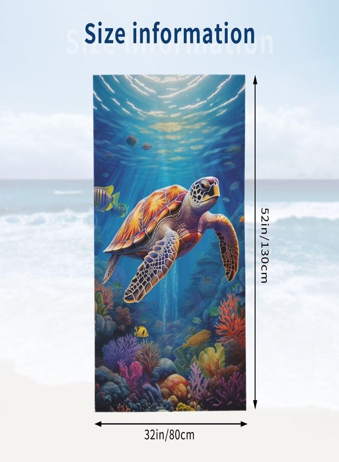 MIEPOS Sea Turtle Beach Towel,32x52in,Quick-Dry Sand-Free Ocean Bath Towels,Microfiber Lightweight for Travel Pool Yoga Beach Outdoor Activities Decor Accessories Gifts (Beach Sea Turtle) - Image 3